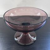 Coupe a fruits en verre améthyste