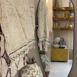 Large organic narcissus mirror - black