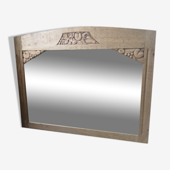 Art Deco oak mirror 74x94cm