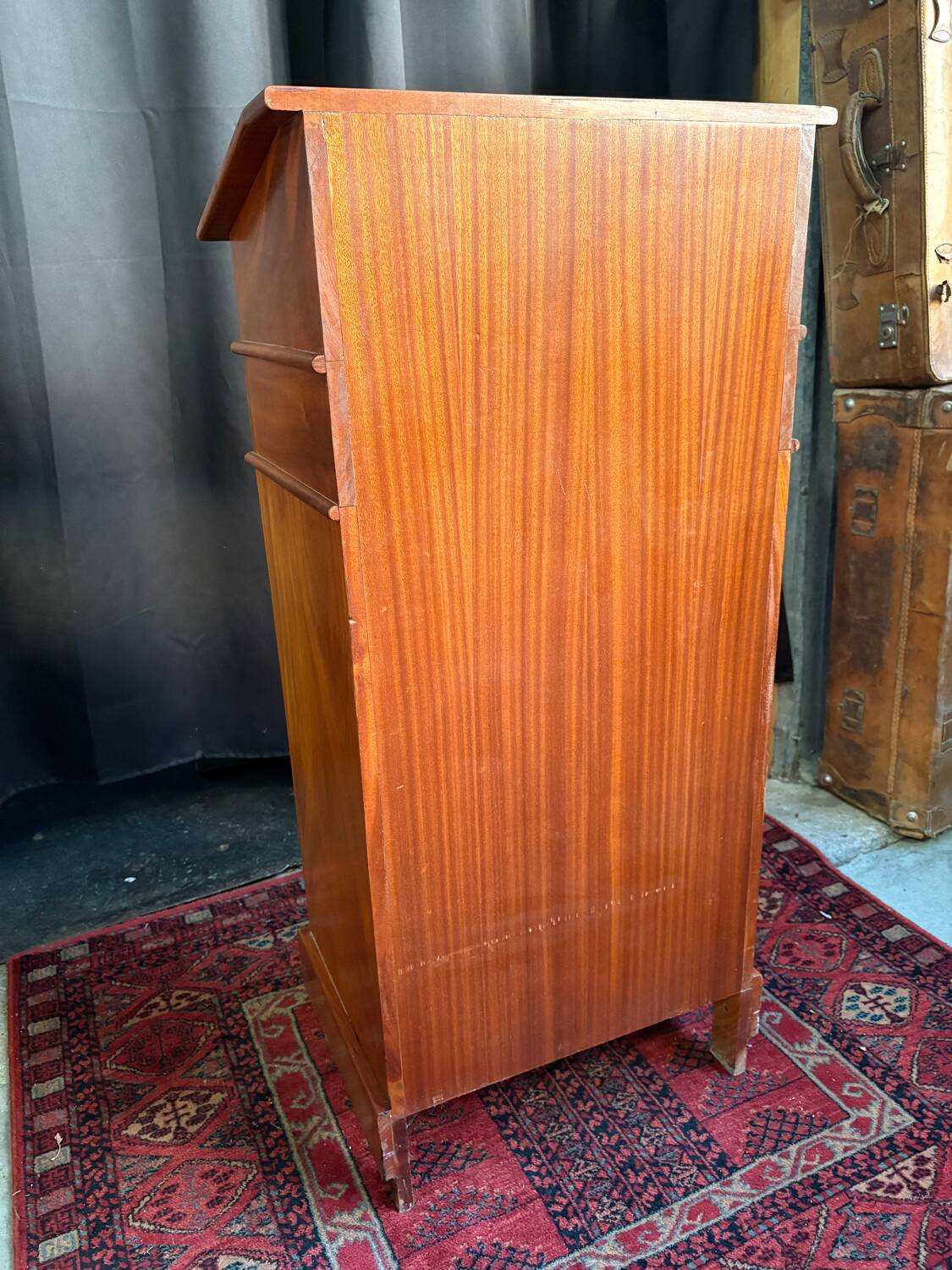 Wooden writing desk with storage, vintage 1950s.