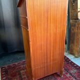 Wooden writing desk with storage, vintage 1950s.
