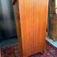 Wooden writing desk with storage, vintage 1950s.