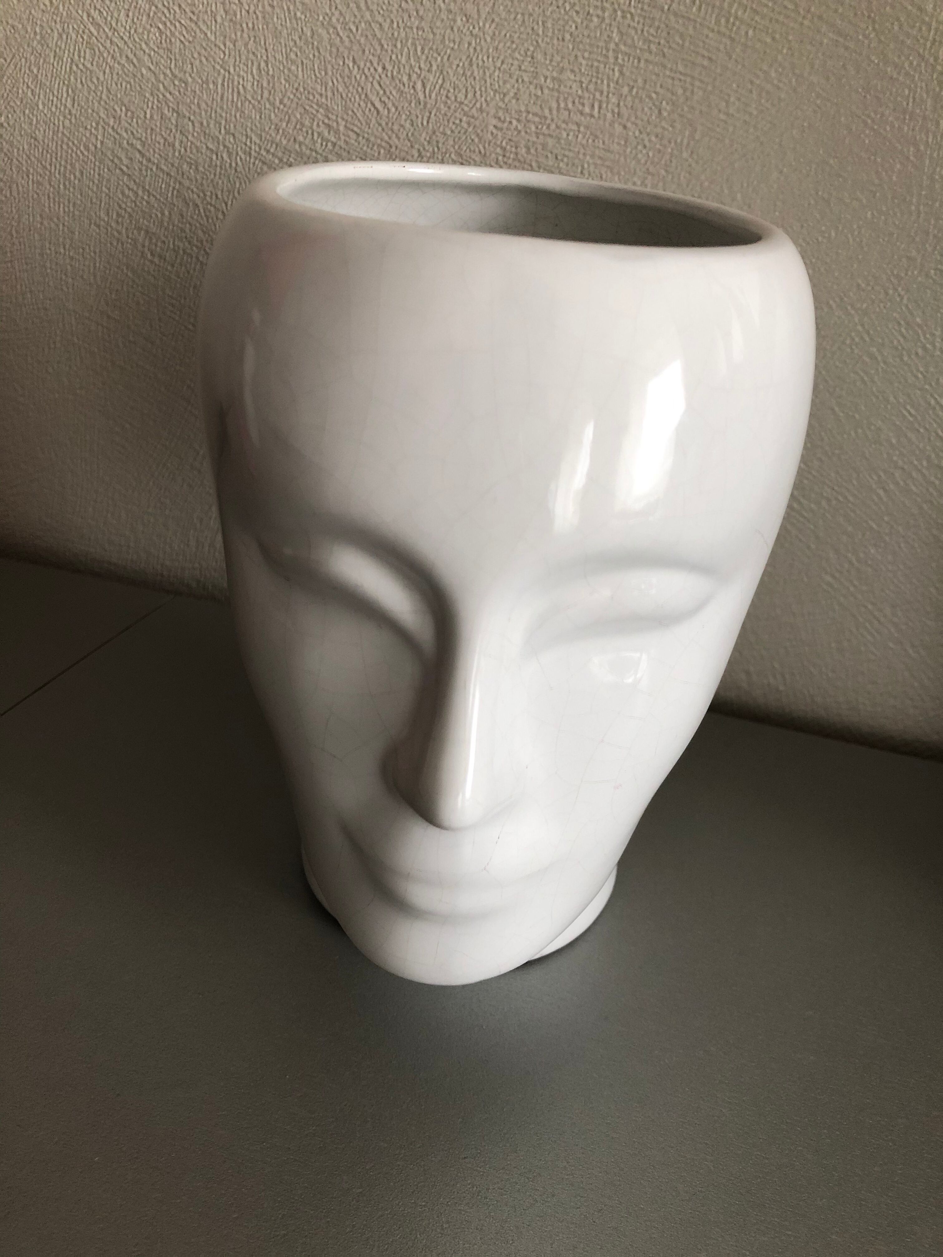 Ceramic face vase