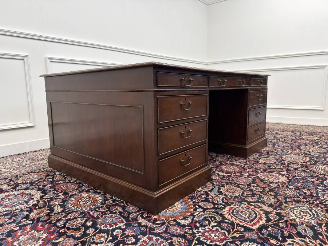 Large Antique English Desk Partnerdesk