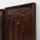 Large Carved Portuguese Oak Wall Panels, 1850s, Set of 2