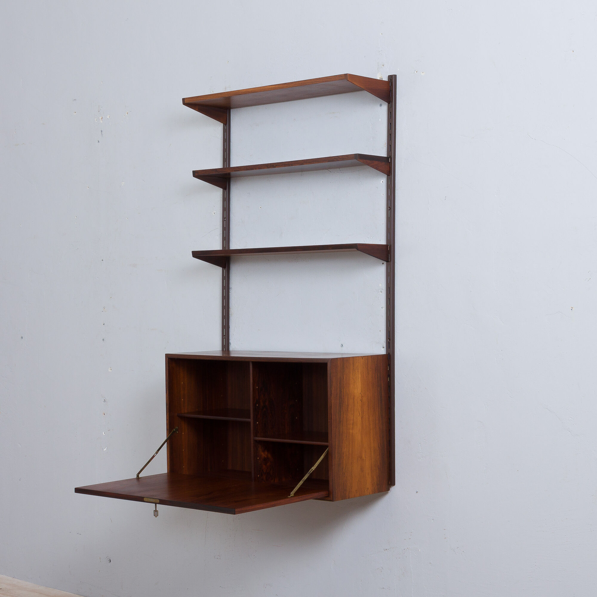 Kristiansen rosewood wall unit with secretaire and 3 shelves