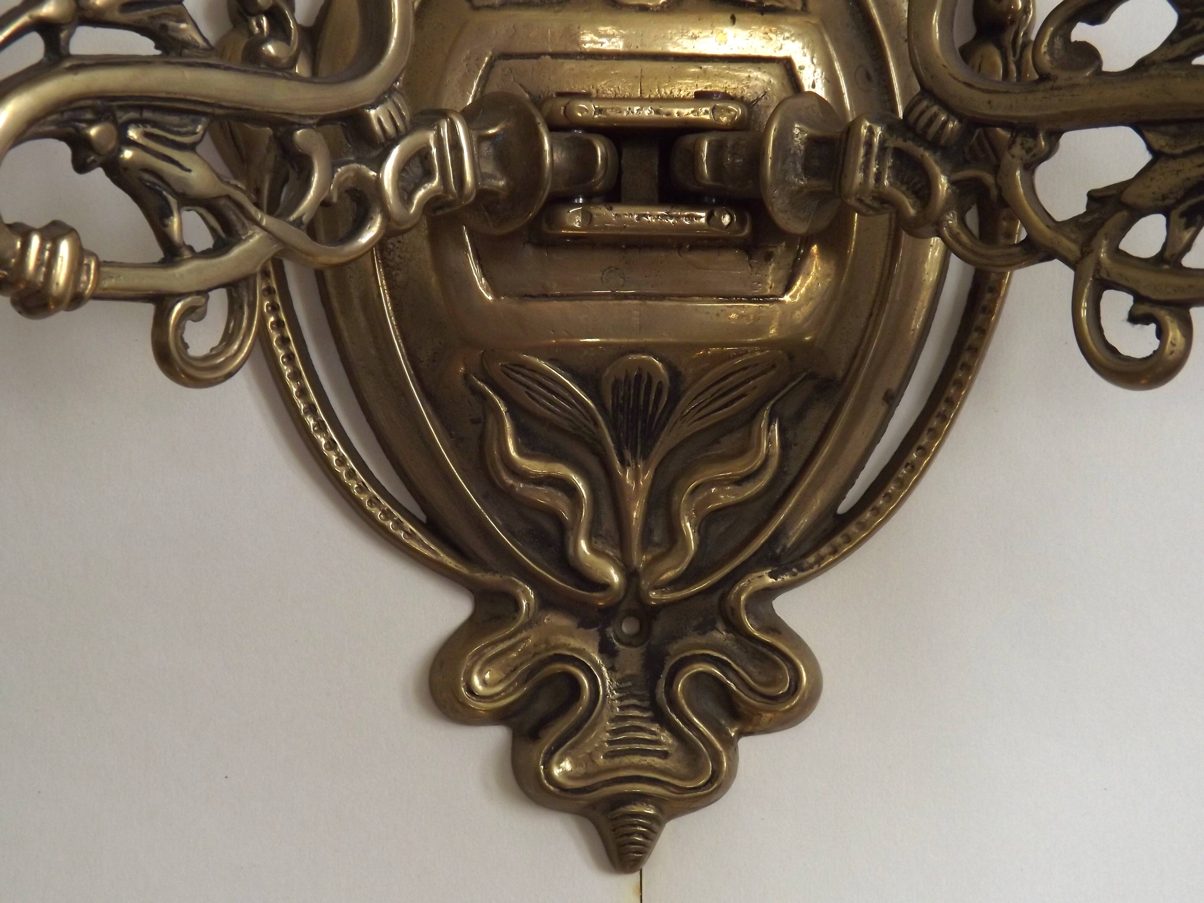 Double candle holder piano wall light in bronze 4874
