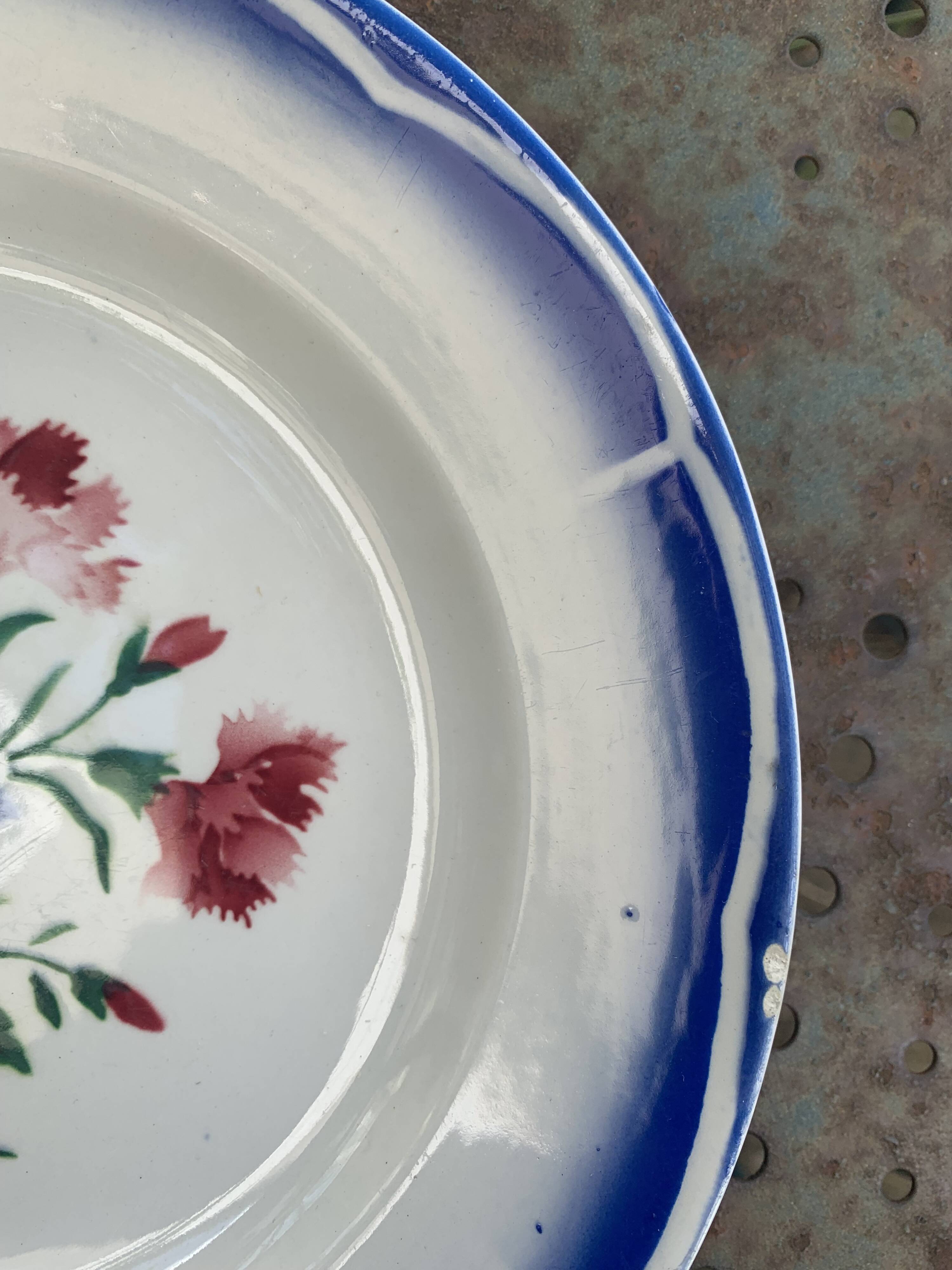 4 flat plates Gaulois model, Creil and Montereau and Elorn, Digoin Sarreguemines, collector