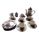 Complete coffee and dessert service 21 pieces in ceramic - Japanese decor
