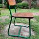 Green lacquered metal children's school chair circa 1950