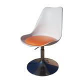 Chaise pivotante vintage pied tulipe orange