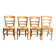 4 chaises de cuisine en bois massif paillées