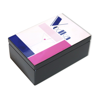 “Vodka” cigarette box in lacquered wood, 1980s