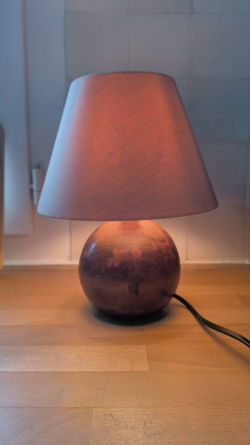 Solid wood ball table lamp