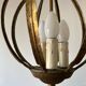Chandelier, antique gold metal suspension.