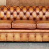 Chesterfield suite three-piece leather set