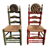 2 chaises majorquines XIXeme