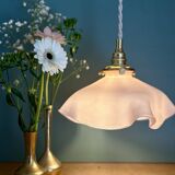 Vintage pink opaline pendant light