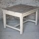 Antique wooden table, wheeled side table, kitchen table, interior decoration