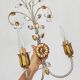 Vintage Italian wall lamp in gold and silver metal (52 cm)