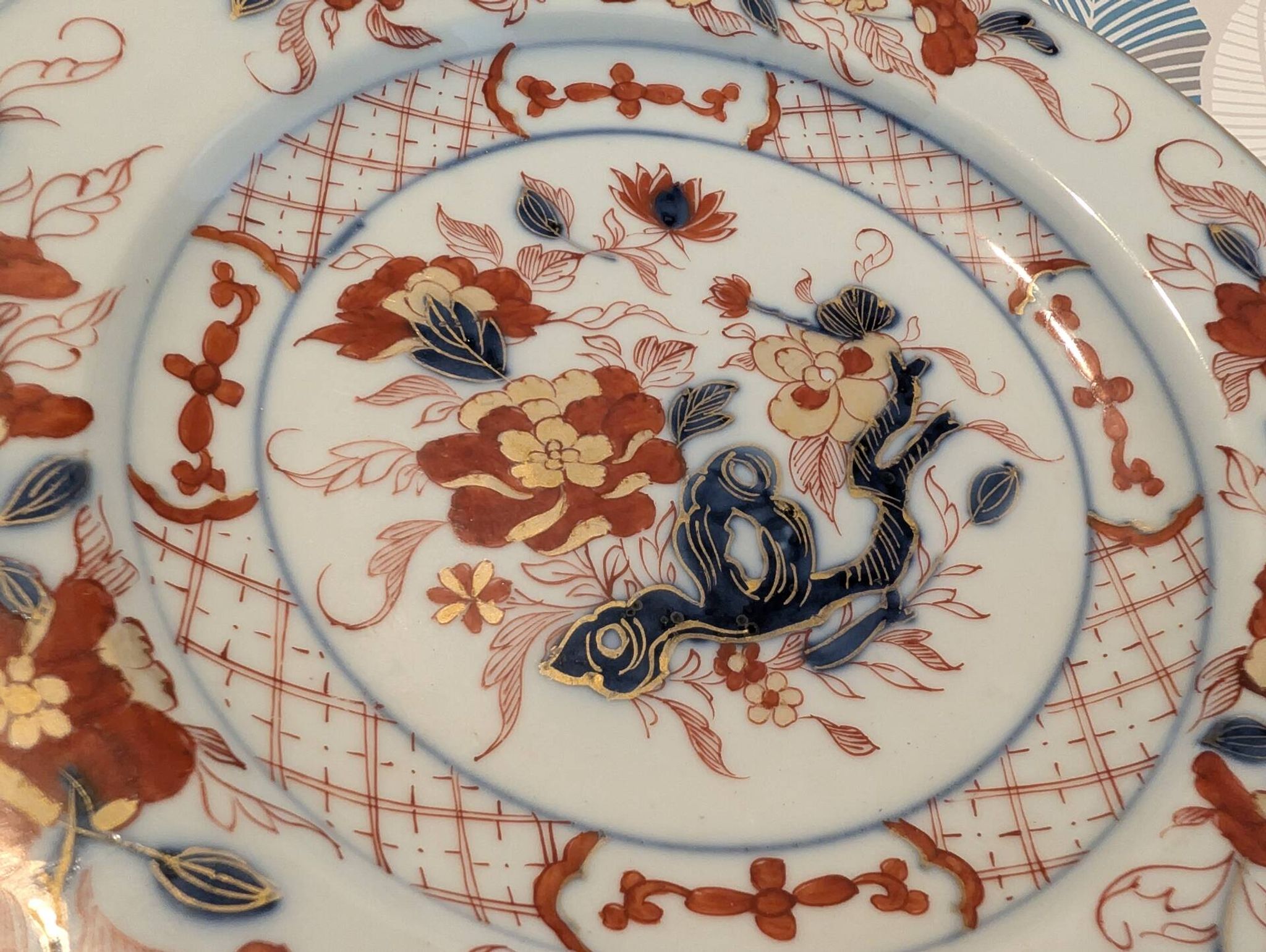 Chinese plate Imari decoration