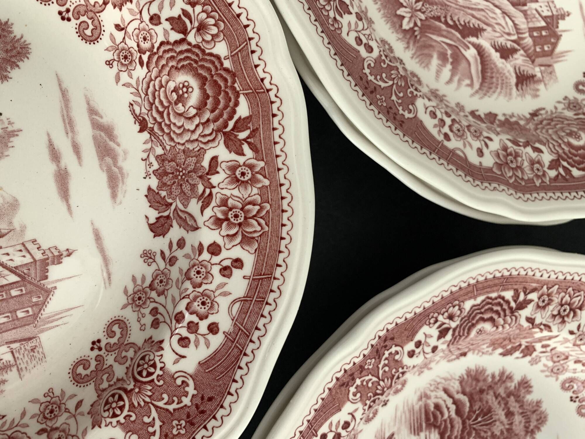 6 hollow plates Villeroy and Boch, red Burgenland model