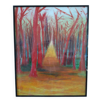 Forest oil painting