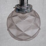 Geometric etched glass art deco pendant light
