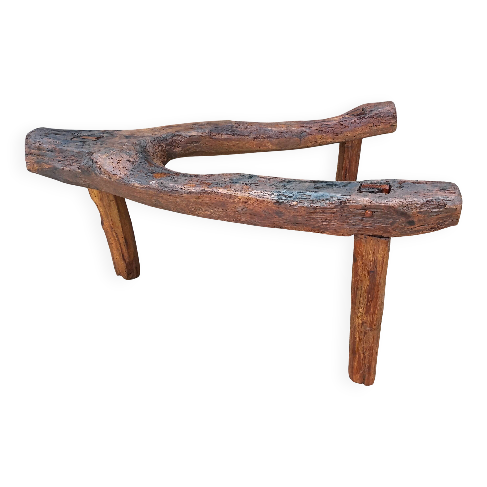 Brutalist wooden bench