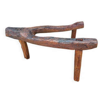 Brutalist wooden bench