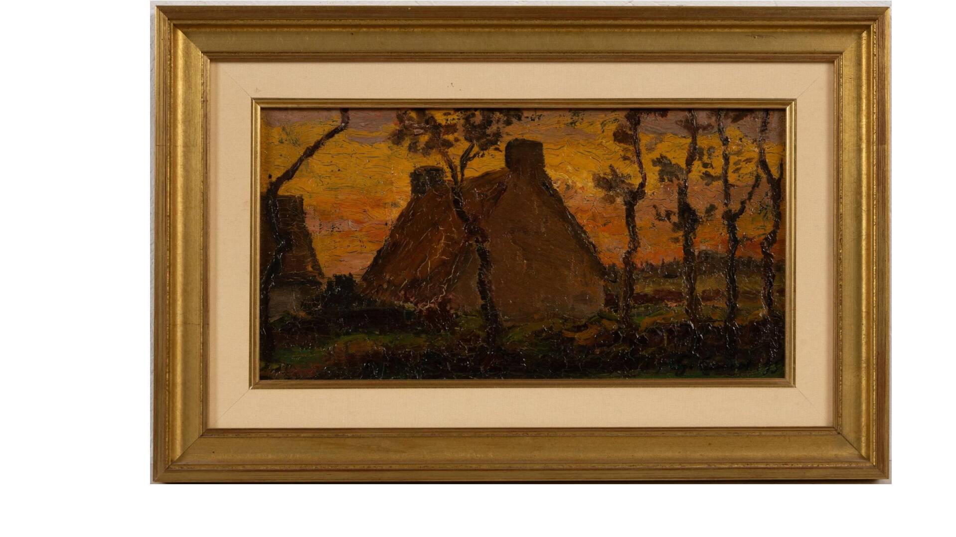 Gustave cariot (1872-1950) - sunset in brittany, saint brieuc