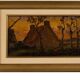 Gustave cariot (1872-1950) - sunset in brittany, saint brieuc