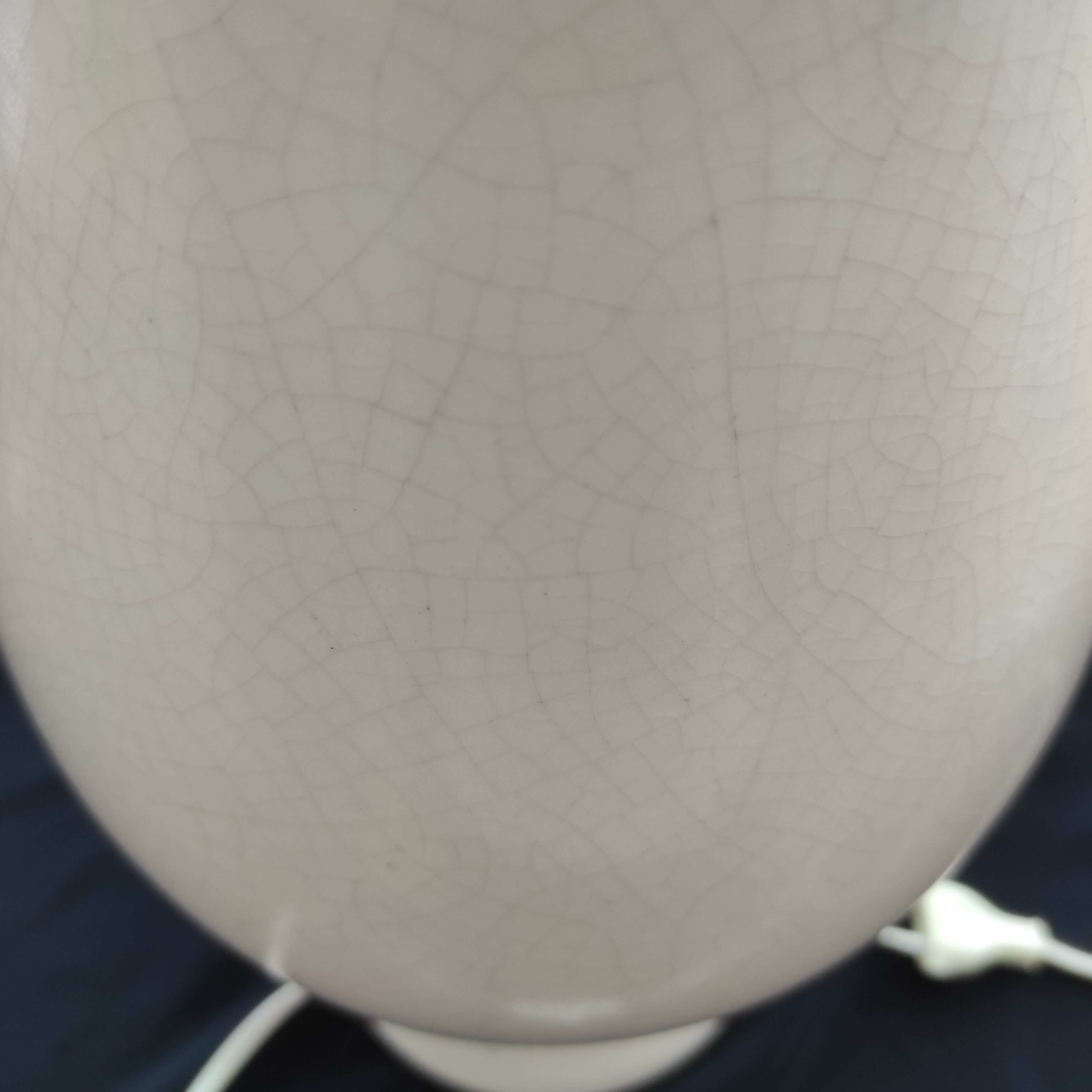 Vintage Kostka table lamp in cracked ceramic without lampshade, France 1960-1970