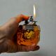 Orange ice lighter by Antonio Imperatore, murano glass, Italy, 1970