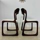Set of 2 Baumann sled chairs in wood and terry fabric, 60s design