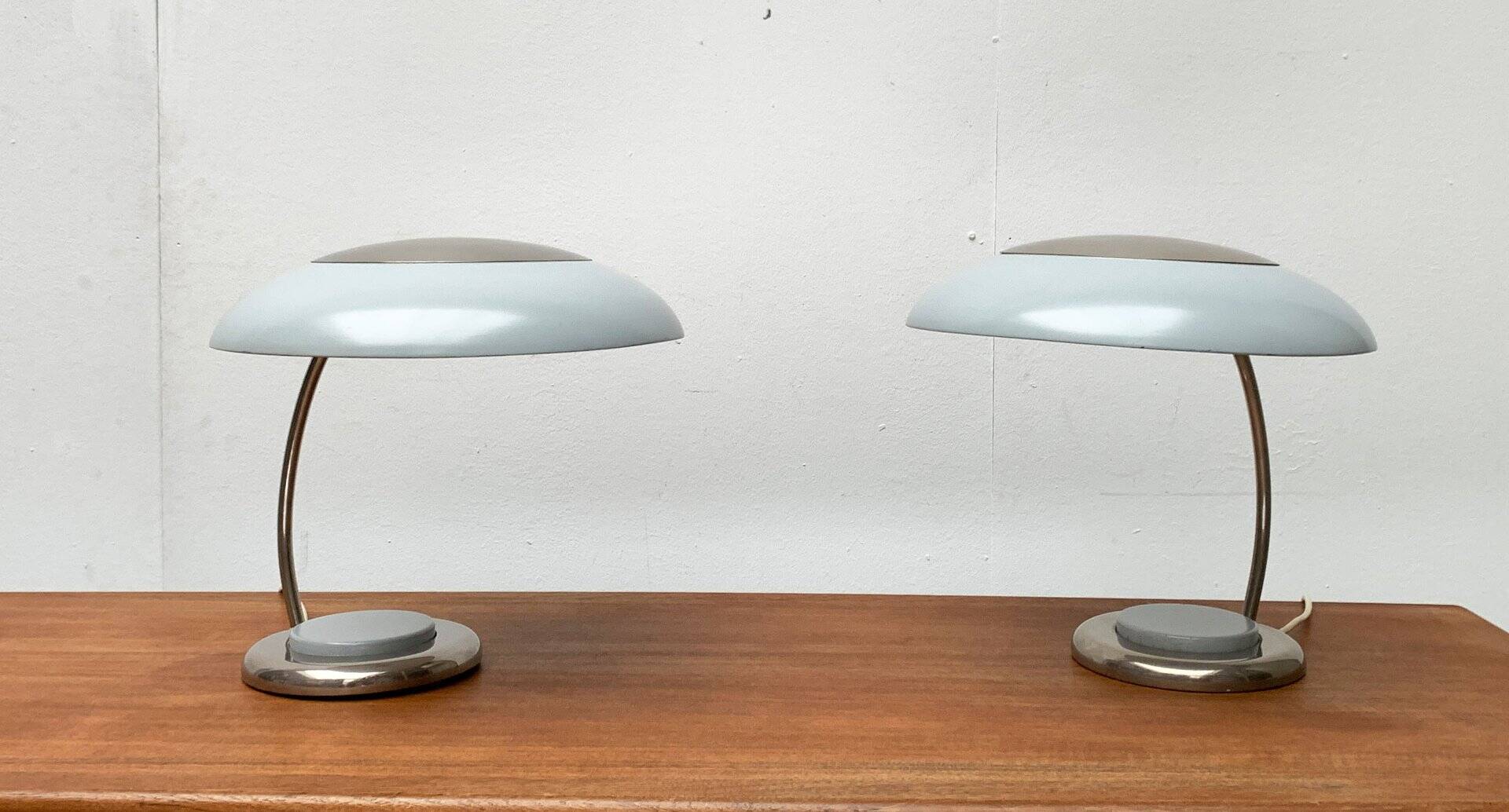 Mid-century GDR table lamps by VEB Leuchtenbau, Lengefeld, 1960s, set of 2.