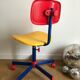 Wheeled office chair for children by ikea, "memphis style", 90s