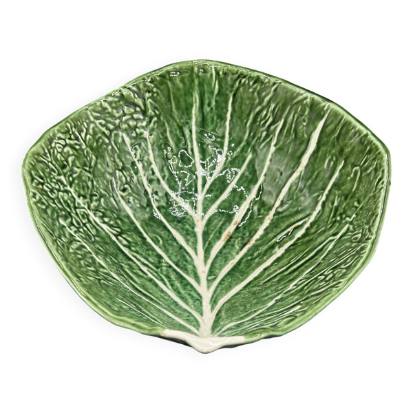 Grand Saladier Barbotine Feuille de Chou - Portugal Vintage P.777A