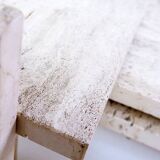 Glass and Travertine Coffee Table, Willy Ballez, 1970s