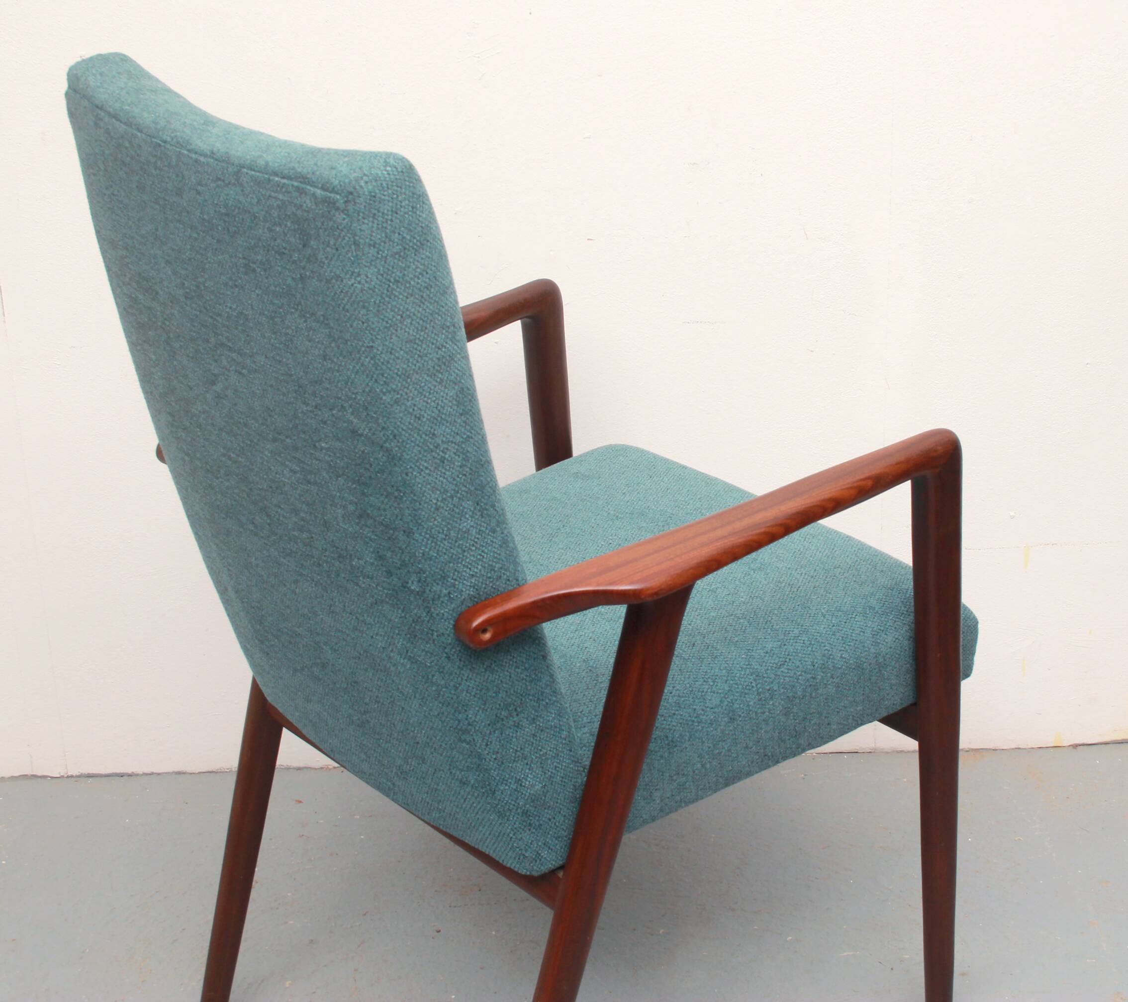 1960s armchair high back in teak, restored