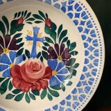 Anciens plats creux en faïence, à motif floraux, xixeme/début xxeme