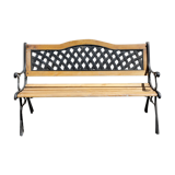 Wood and cast iron garden bench