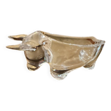 Bull ashtray in crystal