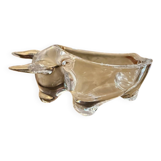 Bull ashtray in crystal