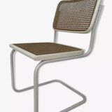Set of 4 Cesca b32 model chairs in white by Marcel Breuer
