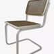 Set of 4 Cesca b32 model chairs in white by Marcel Breuer