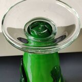 Design Vase in Floral/Yellow Rose shape in relief, corolla-shaped neck. Murano style. High 25 cm