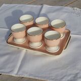6 Egg cups on vintage Villeroy & Boch tray