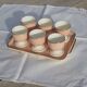 6 Egg cups on vintage Villeroy & Boch tray