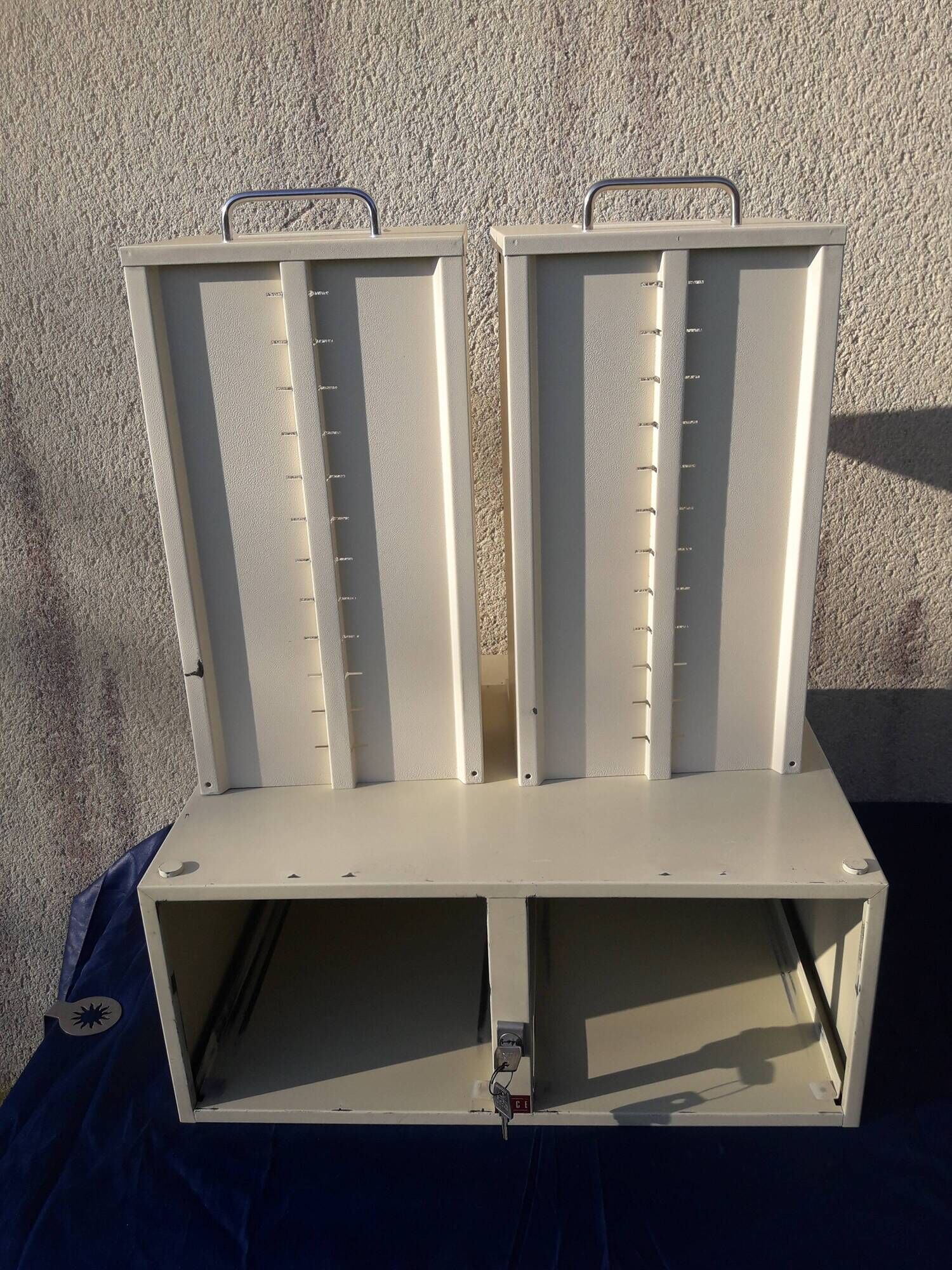Furniture 2 drawers industrial metal loft 70s brand EMCE with key